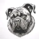 mastiff with Thor hammer tattoo design idea