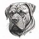 mastiff with Thor hammer tattoo design idea