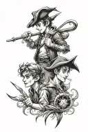 Peter Pan and Hook on Shoulder tattoo tattoo design idea