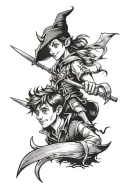 Peter Pan and Hook on Shoulder tattoo tattoo design idea