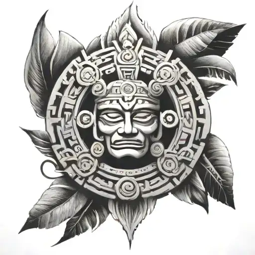 mayan art tattoo inspired tattoo design idea