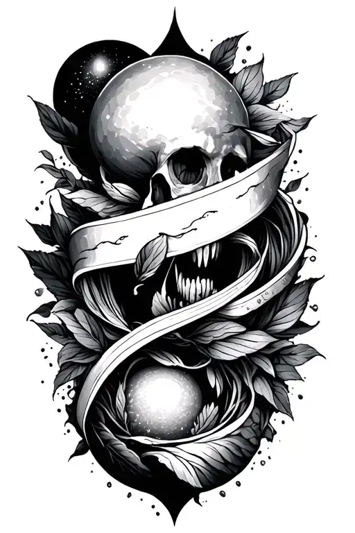 eternity and ambition and objects tattoo design idea