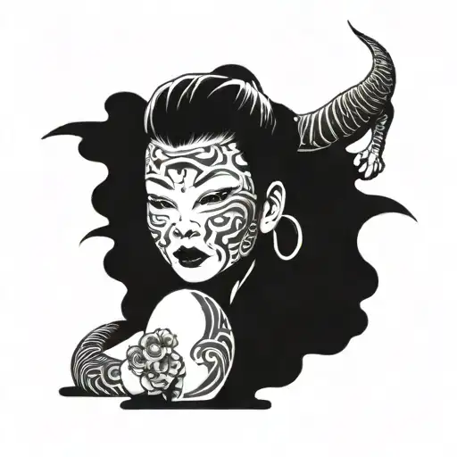 submissive slave woman tattoo design idea