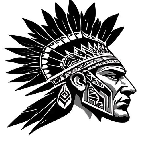 Azteca Warrior tattoo design idea