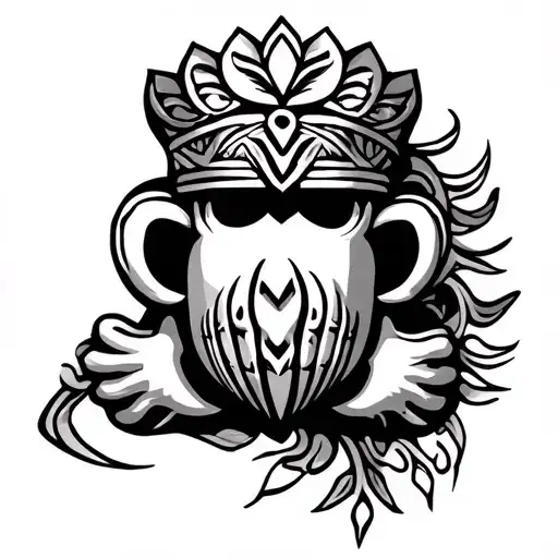 Claddagh polynesian band tattoo design idea