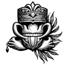 Claddagh polynesian band tattoo design idea