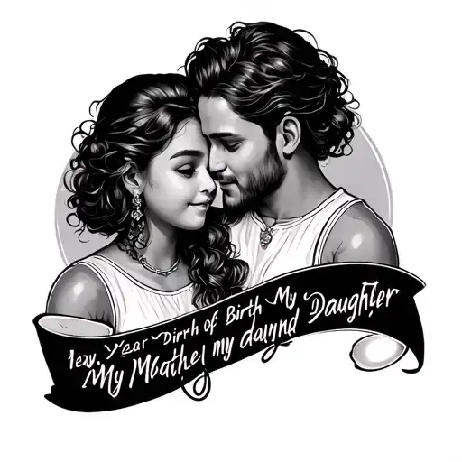 year of birth of my father, my mother, mine and my daughter tattoo design idea