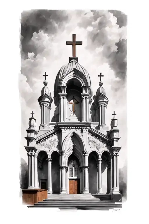 Catholic Church tattoo design idea