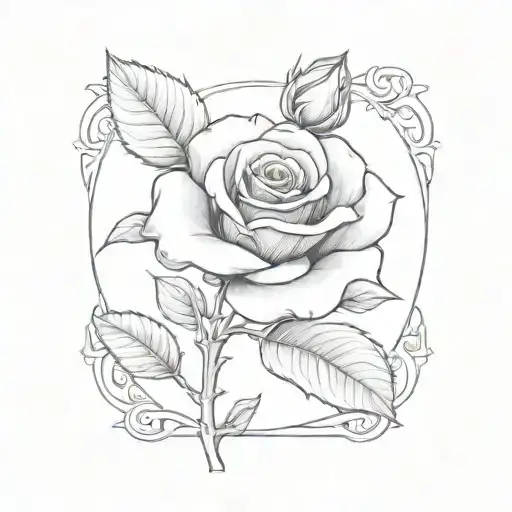 a tiny rose growing tattoo design idea