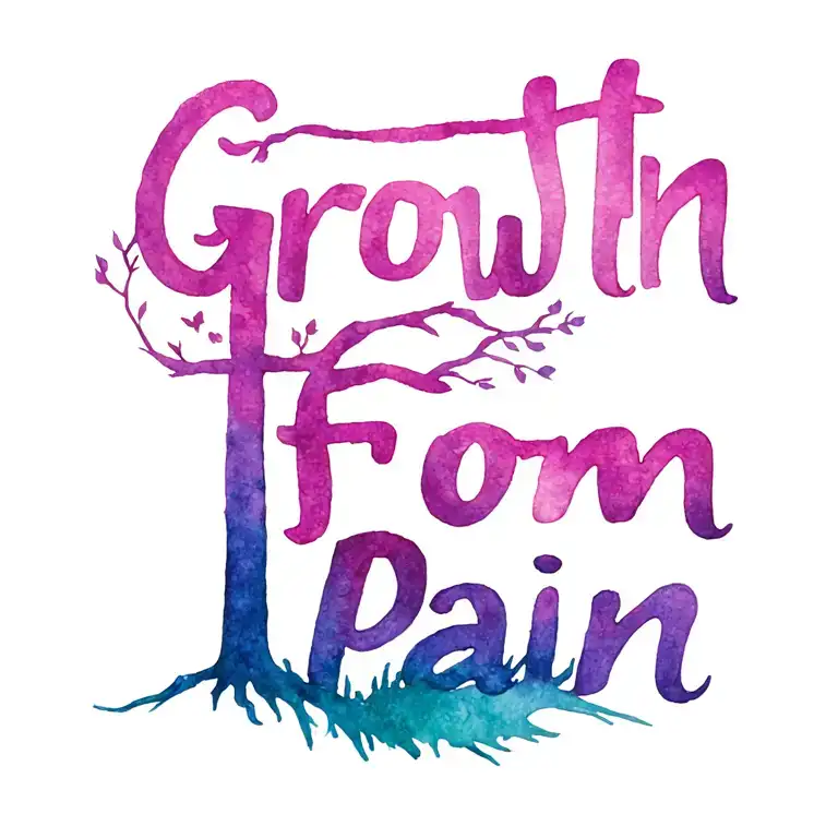 "Growth from Pain" whimsical Afro centric tree tattoo design idea