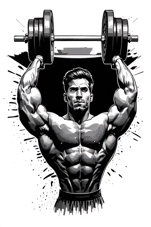 lifting weights at the gym tattoo design idea