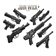 A bunch of guns on the chest pointed towards the neck. It would look similar to the cover of the movie John Wick 2. tattoo design idea
