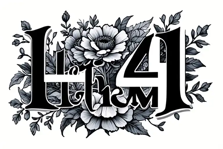 words let them 41 with flowers intertwined within tattoo design idea