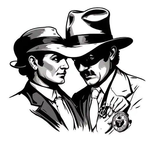 mobster gangster gambling godfather bonnie and Clyde pinkie brown al capone tattoo design idea
