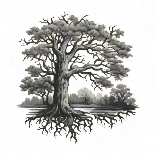 treaty oak revival tattoo design idea