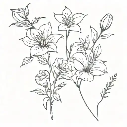 Florida Massachusetts and California state flowers tattoo design idea