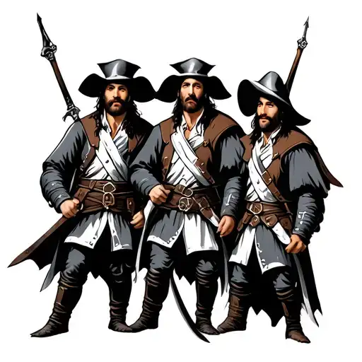 three musketeers tattoo design idea