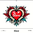 A ♡ mark on the background of the words "Sex slave" tattoo design idea