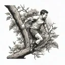 a tattoo in tribute to my father who died when I was 4 years old, he loved climbing trees and he played rugby tattoo design idea