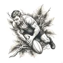 a tattoo in tribute to my father who died when I was 4 years old, he loved climbing trees and he played rugby tattoo design idea