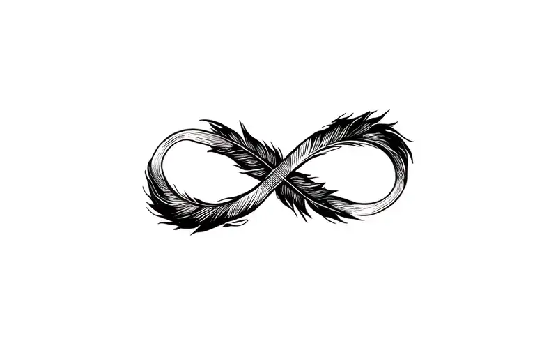 Infinity from feathers  tattoo design idea