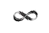 Infinity from feathers  tattoo design idea