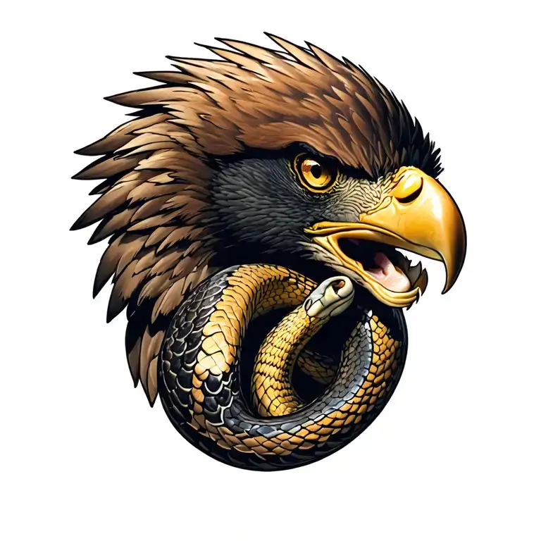 eagle eating snake Mexican tattoo design idea