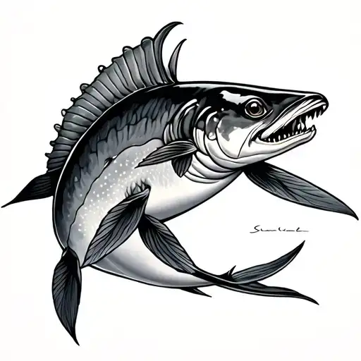 Sturgeon tattoo design idea