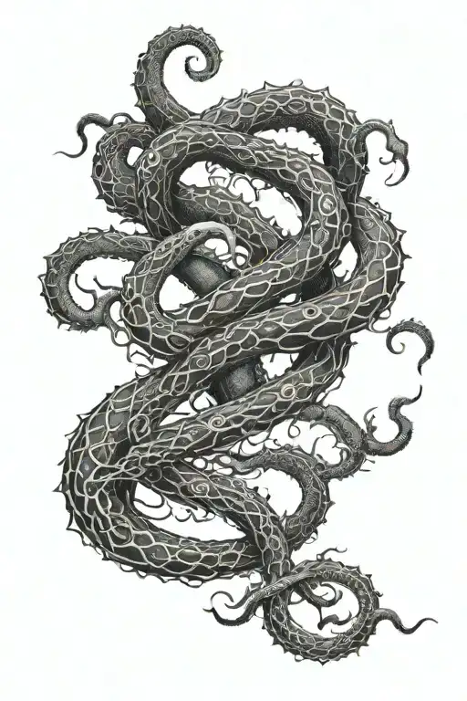 kraken wrapping its tentacles tattoo design idea