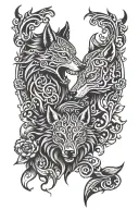 skoll and hati  tattoo design idea