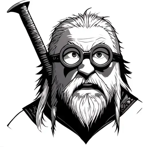 Minion as geralt  tattoo design idea