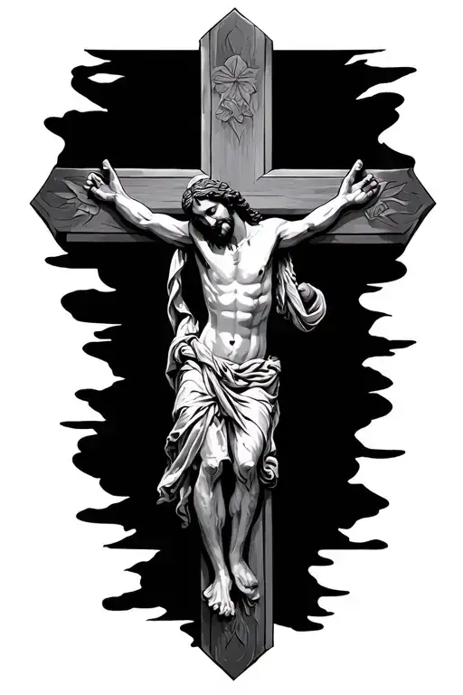 jesus cross tattoo design idea