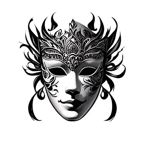 venetian mask tattoo design idea