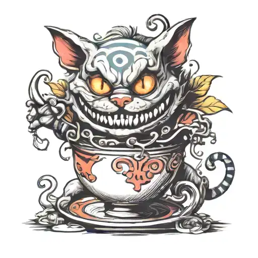 Cheshire from Alice in Wonderland tattoo design idea
