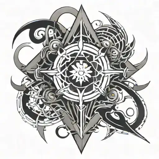 cyber sigilism style tattoo tattoo design idea