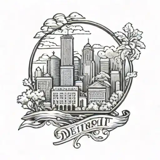 Detroit skyline made tattoo design idea