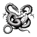 hercules and hydra fighting tattoo design idea