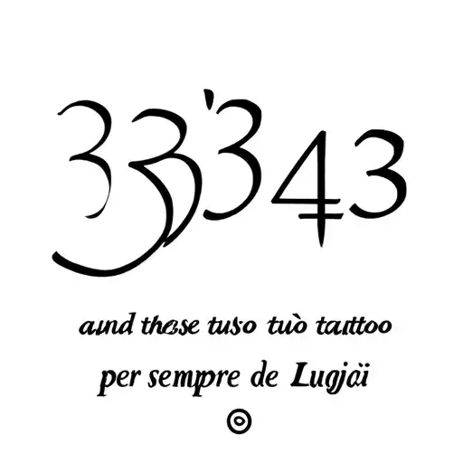 a text with these Numbers 3/3/43 and per sempre tuo Luigi  tattoo design idea