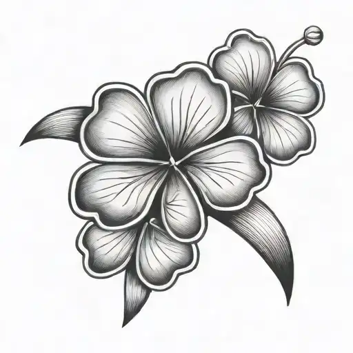 Five leaf clover black tattoo design idea