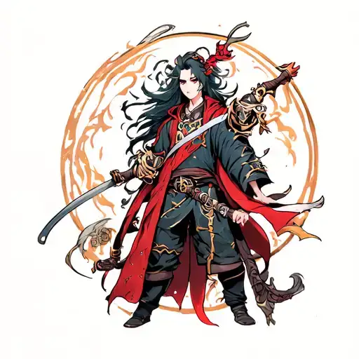 demon slayer anime full arm sleeve tattoo tattoo design idea