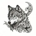 wolf looking forward tattoo design idea