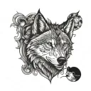 wolf looking forward tattoo design idea