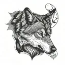 wolf looking forward tattoo design idea