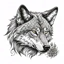 wolf looking forward tattoo design idea