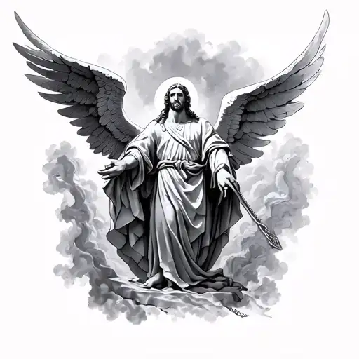 Archangel San Miguel Ángel tattoo design idea