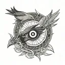 itachi uchiha, moon, crow, sharingan eye tattoo design idea