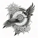 itachi uchiha, moon, crow, sharingan eye tattoo design idea