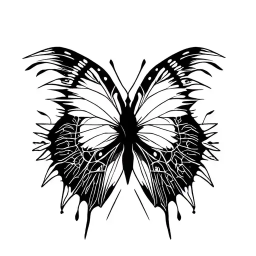 Panther jungle butterfly wings avicii logo tattoo design idea