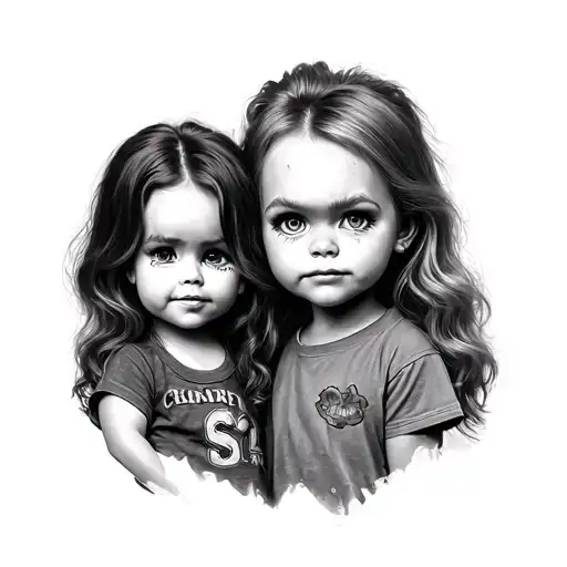 chucky and tiffany tattoo design idea