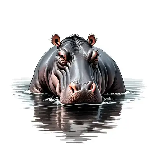 Hippopotamus tattoo design idea